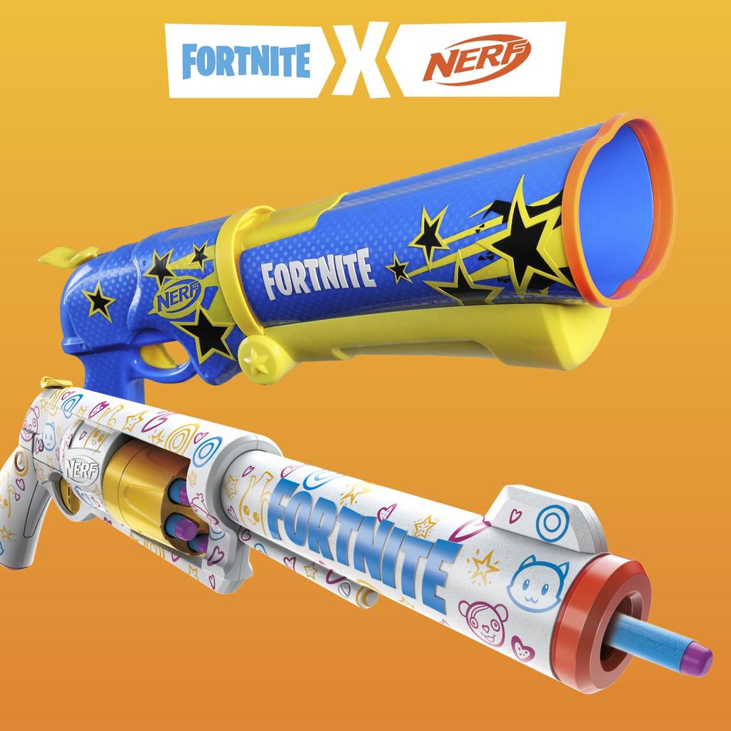 Nerf Fortnite FRENZ 4 EVER Blaster, виртуальный код, упаковка FRENZ 4 EVER, 6 элитных дротиков, барабан для 6 дротиков, подарочный продукт Fortnite G1132, аутентичный продукт