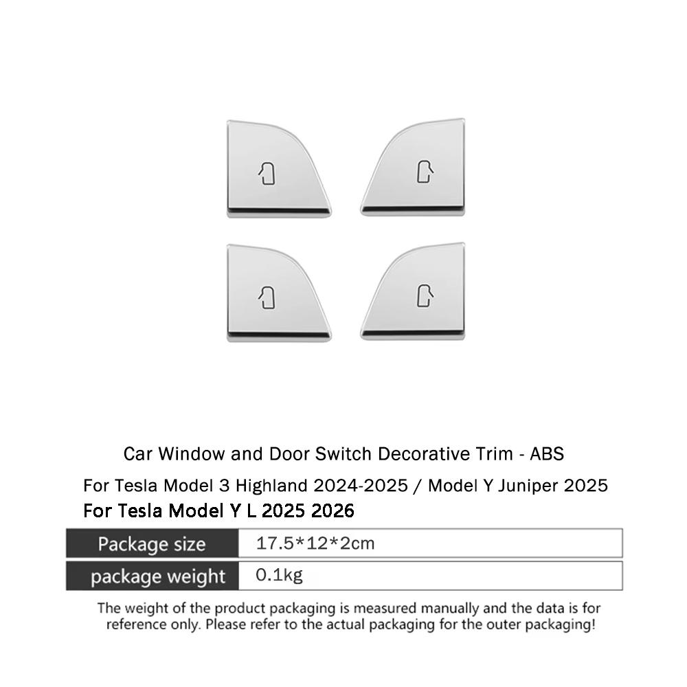 Heenvn 4/7pcs Trim Window Switch Button Cover for Tesla Model 3/Y/ Highland/Juniper 2026 -2017 Lift Button Patch Car Accessories