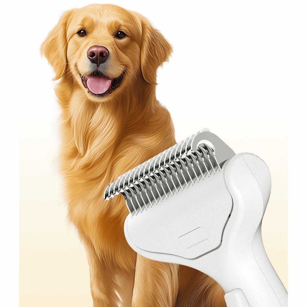 Curved Design Cat Anti-tangle Comb Stainless Steel Blade Deshedding Pet Fur Remover Easy to Use Dog Hair Removal Brush