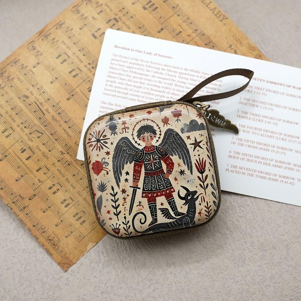 Сумка для хранения молитвенных четок на молнии Дева Мария Христианский подарок Портативные религиозные предметы Преданные