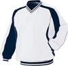 Baseball Long Sleeve Jumper for Cold Weather BOV300 White X Navy L V-Neck (1129)