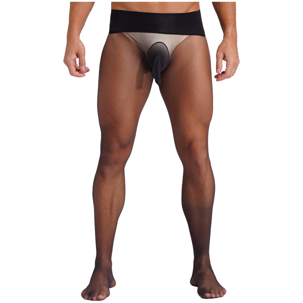 Мужские Ультратонкие Эластичные Колготки Чулки С Высокой Талией Бесшовные Прозрачные Леггинсы Одежда Для Сна