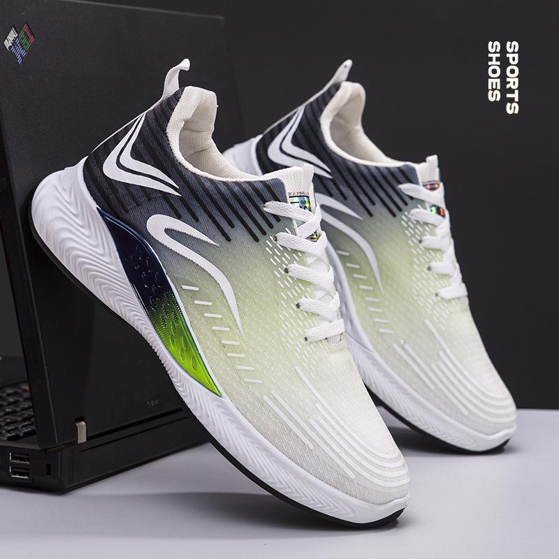 Новые мужские туфли с мягкой подошвой, мужские повседневные кроссовки Fly Woven Mesh, дышащие, модные мужские кроссовки для бега