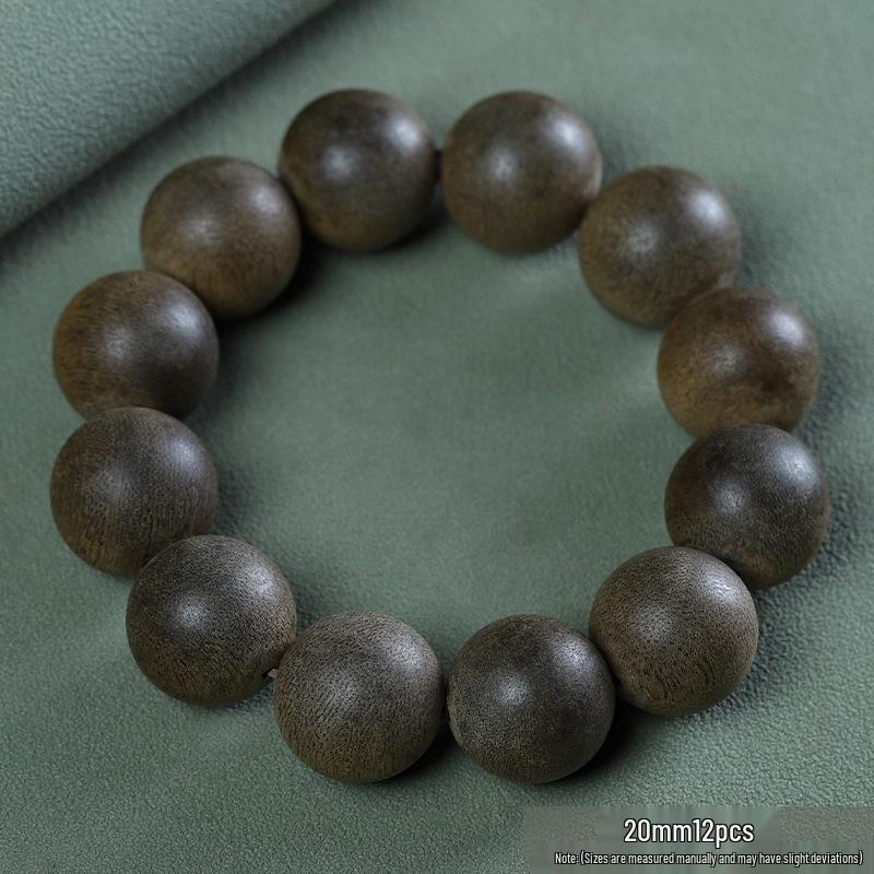 Kalimantan Black Agarwood Buddhist Prayer Bracelet 2.0: 108 Unisex Beads, Sinks in Water