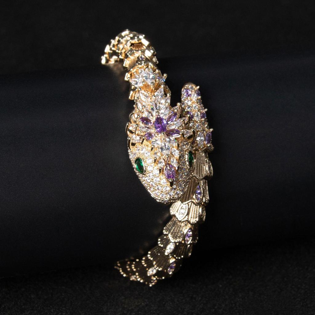 Electroplated Real Gold Spirit Snake Bracelet - Exaggerated Europe & America Style