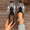 New Flyknit Mesh Breathable Low Top Single Shoes for Women, Flat Bottom Printed Knitted Fabric, Shallow Mouth Lazy Work Shoes