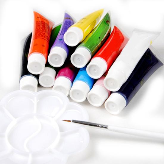 12 цветов ногтей 3D лак для рисования DIY пигментная ручка с кистью для смешивания палитры