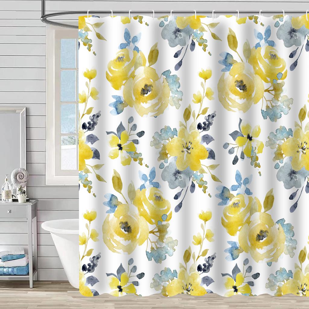 Flower Leaf Bathroom Thickened Waterproof And MildewProof Shower Curtain Design
