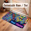 Abstract Geometric Theme Crystal Velvet Floor Rug Personalized Custom Name Text Warm Carpet Home Decoration