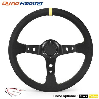 14-дюймовый 350-мм автомобильный руль из замши и кожи, универсальный руль для дрифта, гоночной игры