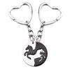 2Pcs Horse Matching Puzzle Keychain Animal Stainless Steel Key Chain Ring