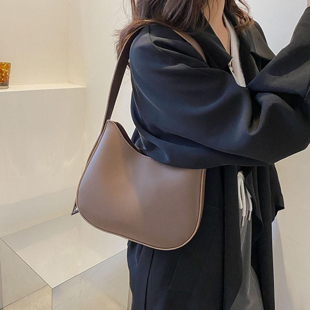 Сумка через плечо большой вместимости, сумка подмышку, однотонные сумки, модная сумка через плечо, для покупок