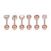 Stainless Steel Lip, Zircon Ear, and Ear Bone Studs - Trendy Piercing Jewelry