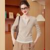 Women's Elegant Color-Block Faux Two-Piece Knit Top
