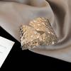 Leaf Cuff Bangles Gold Silver Exaggerated Bracelet Unique Wide Open Bangle  Women