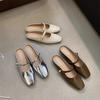 Flat-bottomed Bag Head Half Slippers Women's Cool Slippers Soft-soled Sandals Outside Wear Evening Wind Niche Single Shoes Women