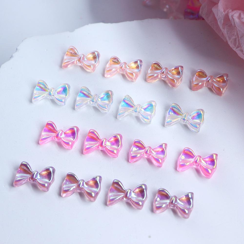 30 шт./компл. смоляные украшения для ногтей в виде банта, лента, бант, стразы для ногтей, маникюрный салон