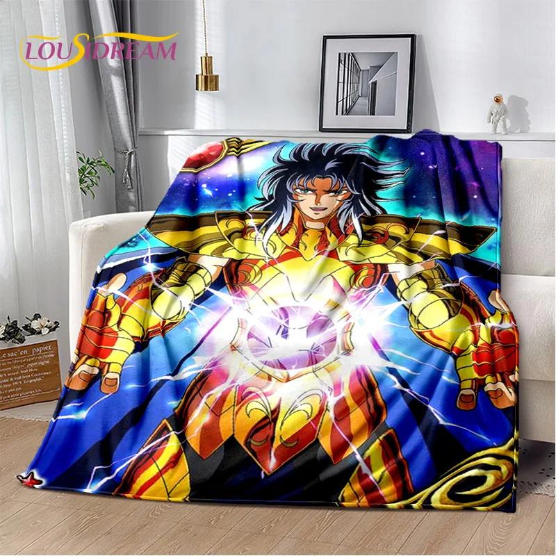 Мягкое фланелевое одеяло из мультфильма Saint Seiya 3D Retro для кроватей, диванов, пикников, пледов для отдыха на свежем воздухе, подарков