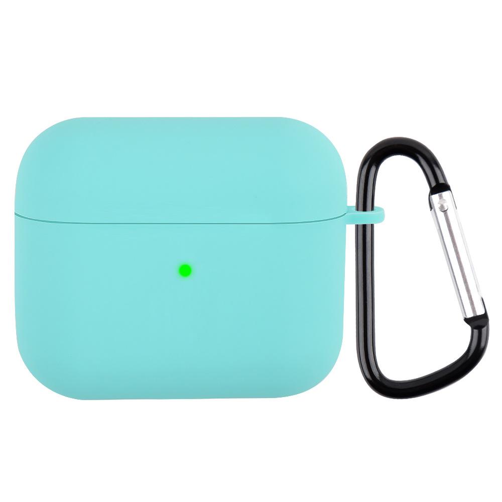 Подходит для AirPods 3 силиконовый однотонный чехол с пряжкой для наушников противоударный нескользящий защитный чехол портативный мягкий чехол