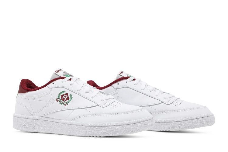 Мужские кроссовки Reebok Club C 85 Crest White Burgundy Обувь White/Footwear White/Classic Burgundy