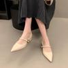 Ретро туфли-лодочки женские 2025 новая мода острый носок средний каблук Мэри Джейн женская обувь толстый каблук весна и лето туфли на высоком каблуке