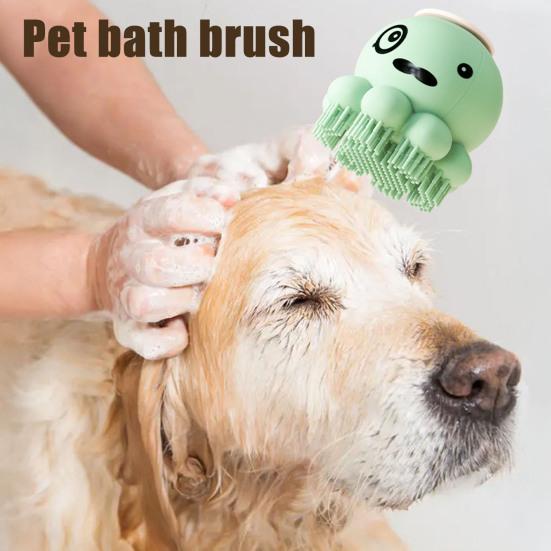 Щетка для ухода за собаками, дизайн «Осьминог», щетка для купания домашних животных, силиконовая щетка для душа для собак, успокаивающая массажная расческа для собак и кошек с длинной или короткой шерстью