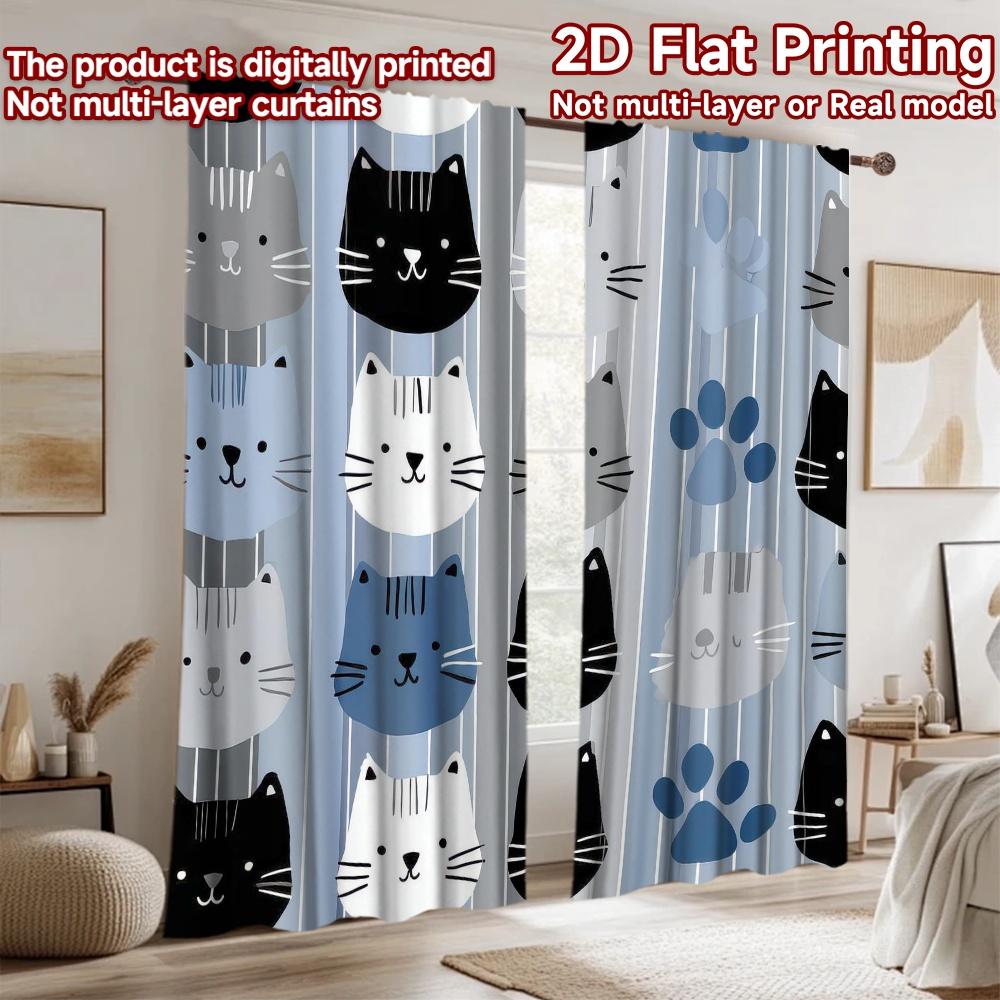 2D flat Photography Backdrop Popular Tapestry Cute Coon Cat Faces 100% Polyester Party & Holiday Decor Use for Holiday