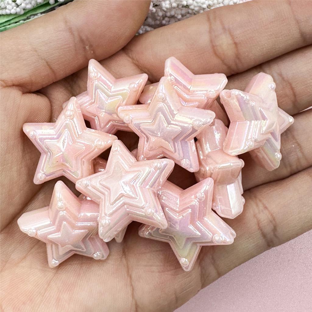 Свободные бусины ручной работы, модные акриловые красочные пентаграммы 22,8 мм, DIY Изготовление ювелирных изделий, 10 шт., материал ручной работы