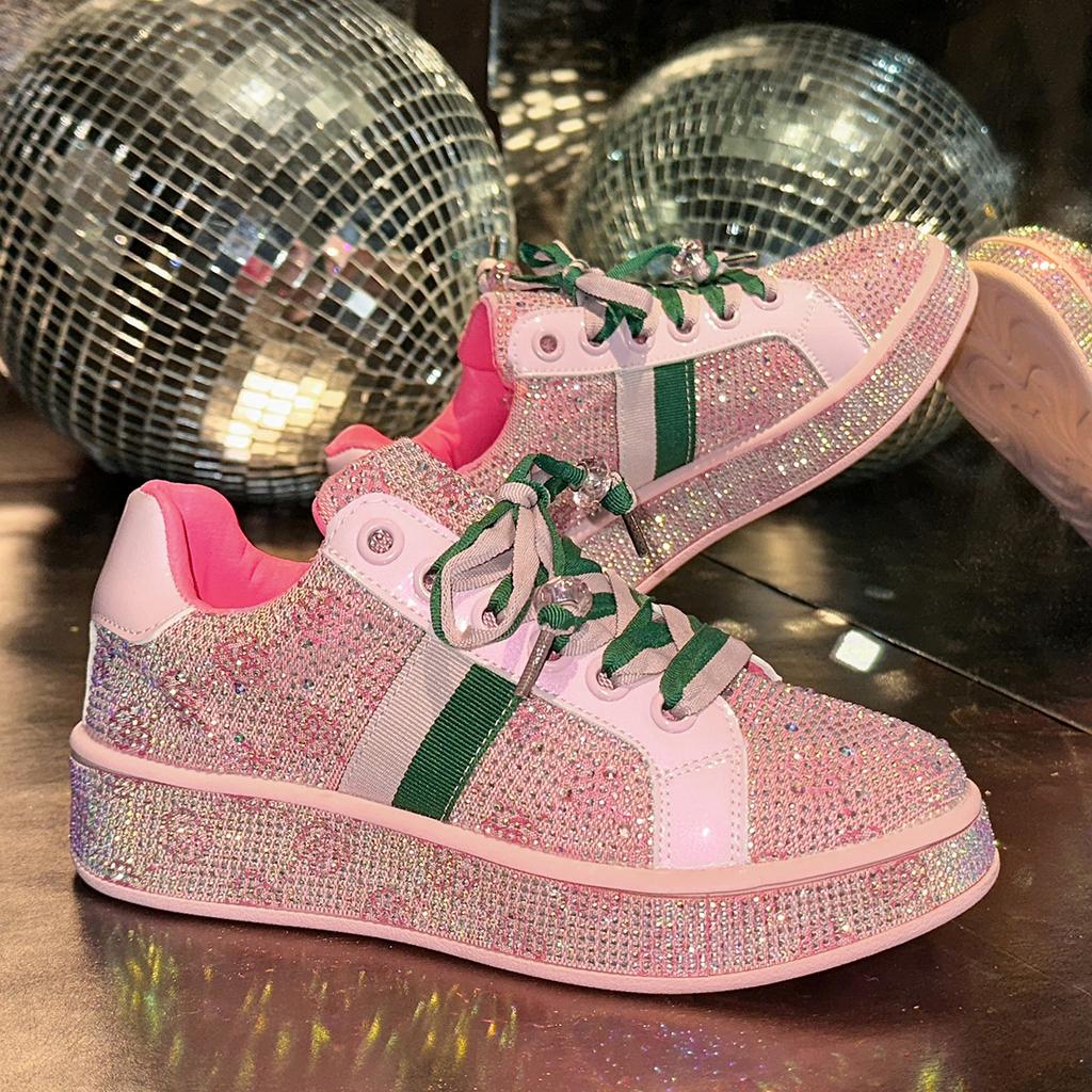 Модные женские трендовые кроссовки на платформе, на шнуровке, со стразами, повседневная обувь, модная блестящая женская обувь, дизайнерская обувь класса люкс