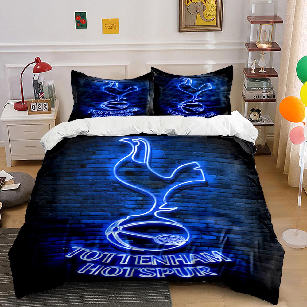 Blue neon cockerel logo. Bedding sets Duvet cover sets Duvet covers Pillowcases(1 * Duvet Cover 2 * Pillowcases without duvet insert)