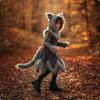 Костюм Волка с капюшоном на Хэллоуин Серый для косплея