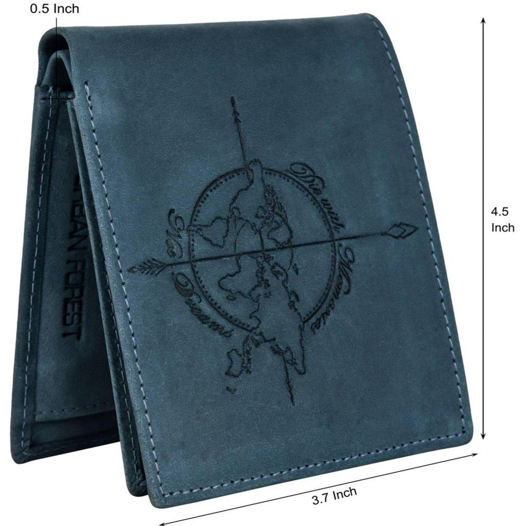 Мужской повседневный кошелек из натуральной кожи с RFID-меткой - стандартный размер (6 слотов для карт) Мужской кошелек