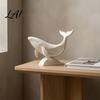 Modern Interior Decor Minimalist Hollow Whale Figurine 3D Printed Matte Animal Sculpture for Figurine Desk Home Office Decor Statues Gift
