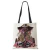 Painting Abstract Canvas Shoulder Bag Women Print Harajuku Casual Shopping Tote Bag Reusable Travel School Students Book Handbag