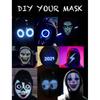 Светодиодная маска для трансформации лица с программируемым приложением, светодиодная маска на Хэллоуин, цифровая светящаяся маска для костюмированного косплея