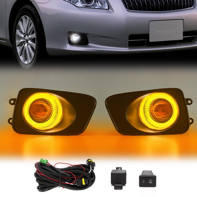 Светодиодные противотуманные фары для Toyota Corolla AXIO 2011 FIELDER 2007 DRL дневные ходовые огни провода реле переключатель белый желтый