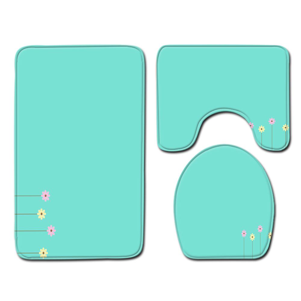 Стильный и простой коврик для пола в туалет, трехкомпонентный коврик для ванной комнаты, коврик для двери