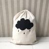Printing Fabric Laundry Bag Cotton and Linen Drawstring Duffle Bag Durable Storage Bag