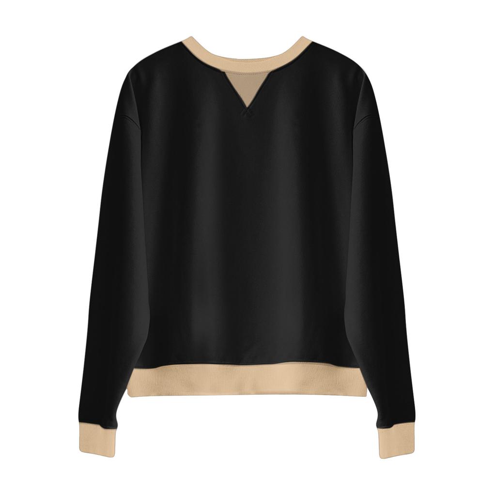 Женская толстовка с цветными блоками и воротником, негабаритная рубашка с длинными рукавами, повседневный пуловер, верхняя одежда