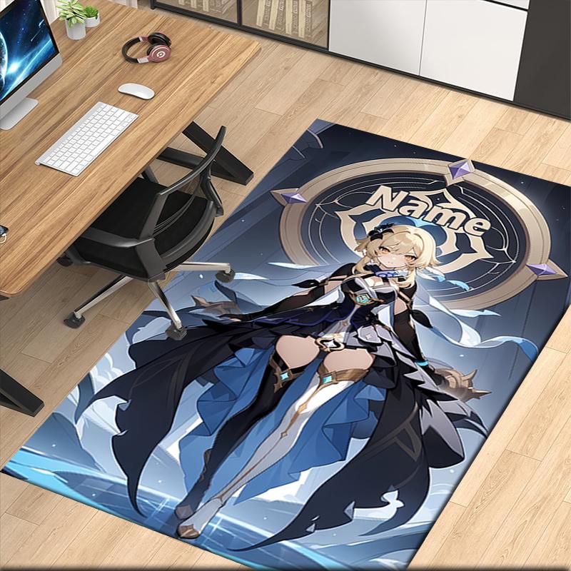 Custom Name Genshin Impact Printed Carpet, for Office Chair Living Room Bedroom Kitchen Room Decor Gifts.