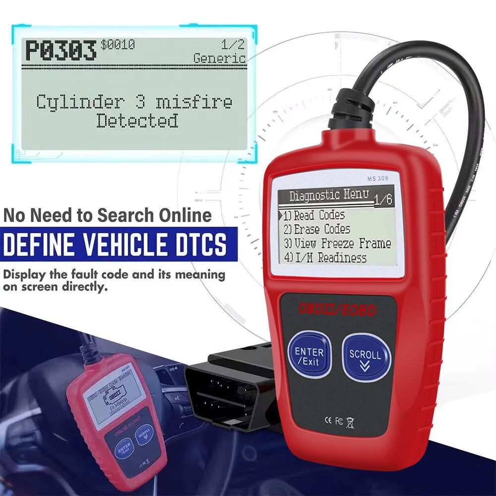 Сканер OBD 2, универсальная версия, очистка кодов неисправностей, многофункциональный цифровой дисплей, 16-контактный автомобильный диагностический инструмент, считыватель кодов OBD2