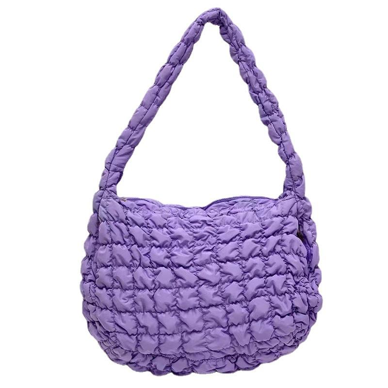 Clouds Pleated Crossbody Bag Women's Large Capacity Lightweight Diamond Dumpling Bag Feather Bag Quilted Shoulder Bag Tote Bag