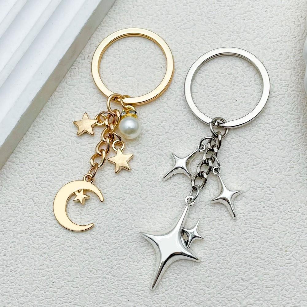 Metal Metal Key Rings Y2K Cellphone Lanyard Pendant New Star Moon Keychain Bag Decoration