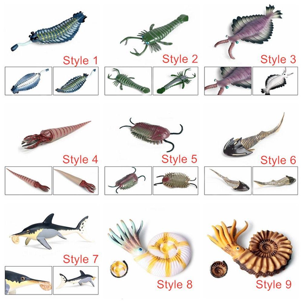 Prehistoric Ocean Animal Figure Nautilus Trilobite Figure Marine Life Figurines Children Gift