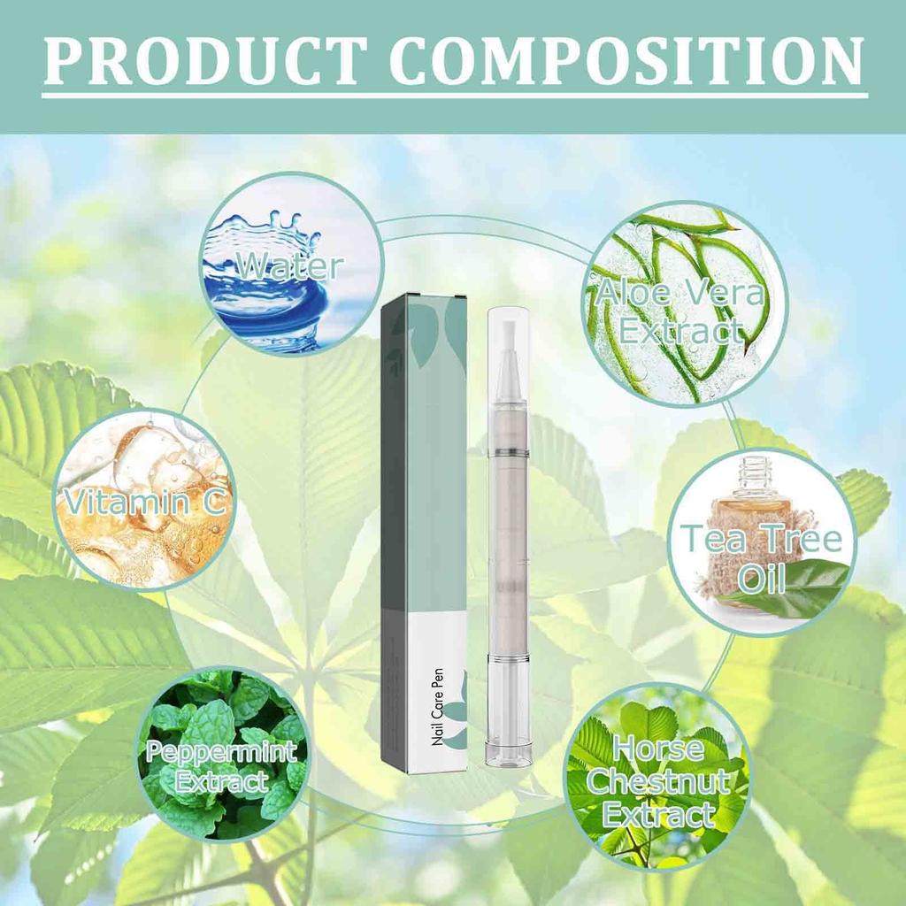 Nail TreatmentPen, Nail Cuticle Oil, Damaged Nail Pen, Nail Strengthening CuticleSwitch, AloeVera And TeaTree Oil RepairDamaged,3ml