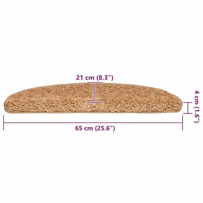 VidaXL Stair Treads 30 Pieces 65 X 21 X 4 Cm Beige Semicircular Large 3365814