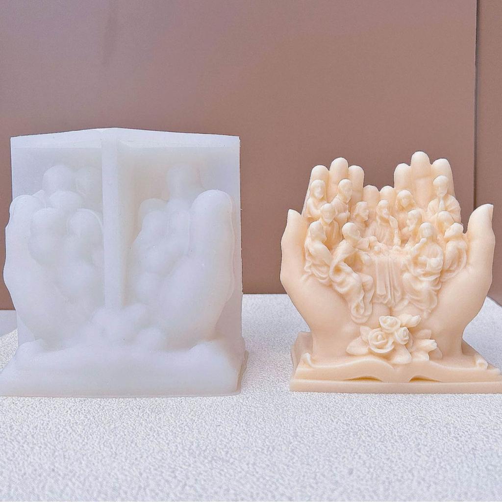Religious Scalpture Candle Mold for DIY Candle Gypsum Ornaments Christmas Gift Home Decor Epoxy Resin Casting Mold