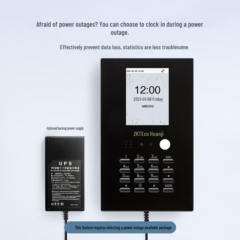 ZKTECO ZK3960 Умный терминал учета рабочего времени по распознаванию лиц, штекер CN (адаптер в комплекте)