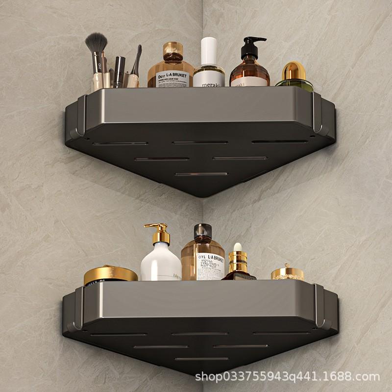 Corner Shower Shelf Bathroom Organizer 3-Tier Triangle Rack Space-Saving Wall Mounted Aluminum Storage Room