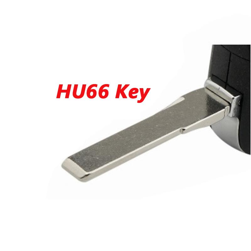Folding key case blank cover HU66/HU162t 3button for VW Skoda MQB G TI Golf7 MK7 Seat Leon remote key shell